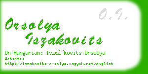 orsolya iszakovits business card